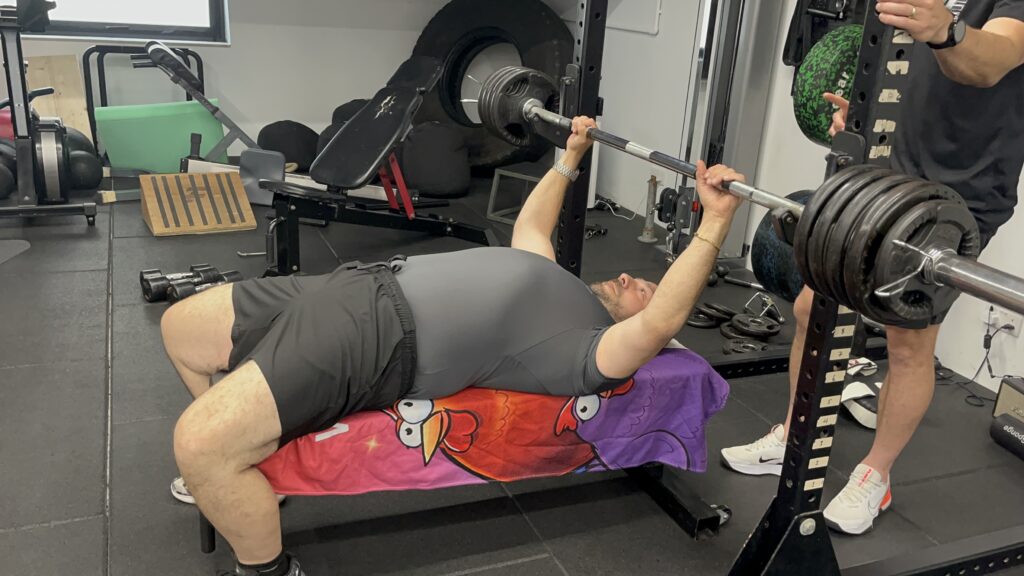 Weight loss journey strength training bench press